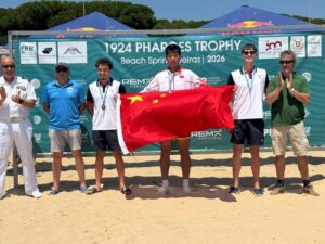 El remero linense Alfredo Mena, medalla de bronce en la jornada final del 1924 Pharoes Trophy-Oeiras Beach Sprints