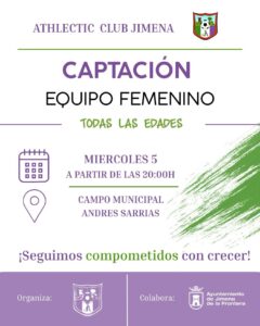 El Athletic Jimena se apunta al fútbol femenino y abre una campaña de captación para formar varios equipos